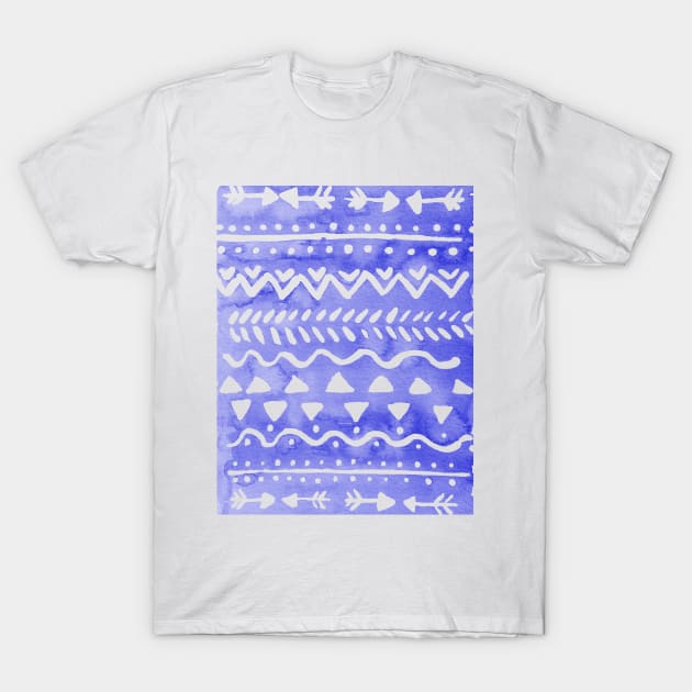 Loose bohemian pattern - ultramarine blue T-Shirt by wackapacka